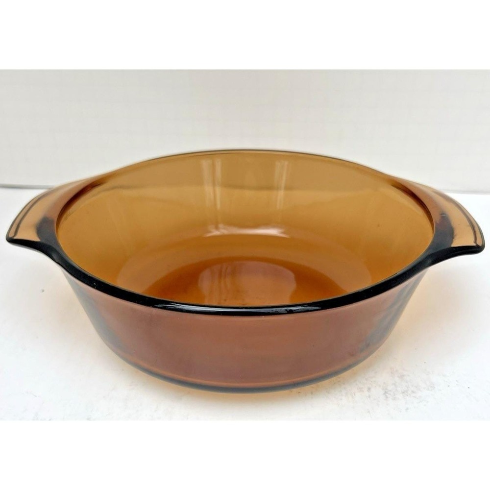 Vintage Fire King 436 Amber Glass Casserole Dish 1 Qt Anchor Hocking No Lid USA